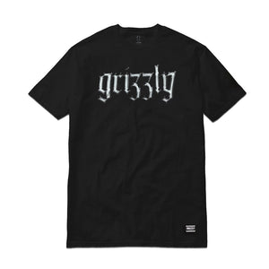 GRIZZLY LIQUID METAL TEE - BLACK