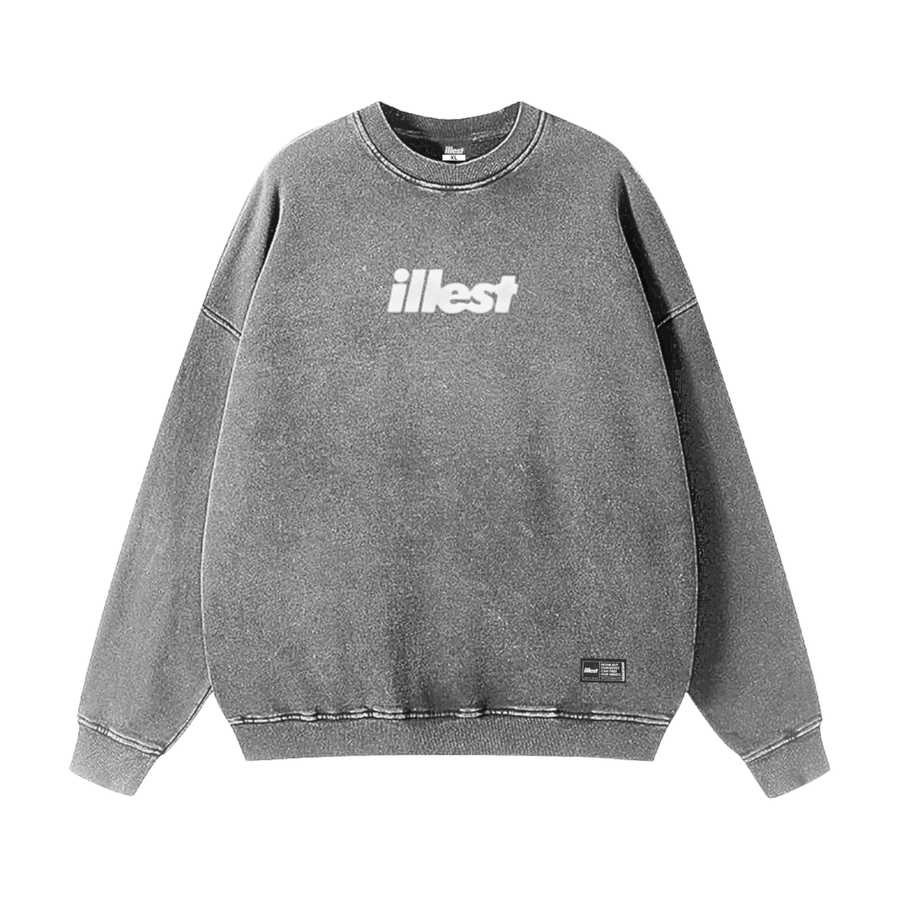 ILLEST WASHED PUFF SWEATSHIRT - GRY
