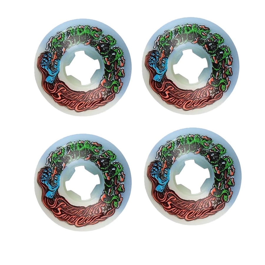 SLIME BALLS 53MM HAIRBALLS 50-50 95A WHEELS - WHITE/BLUE