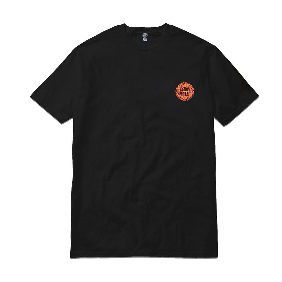 SLIME BALLS LOGO FLAME TEE-BLACK