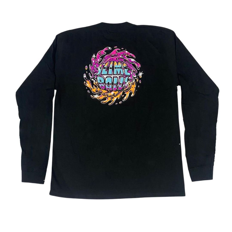 SLIME BALLS SB LOGO CHROME LS TEE - BLACK