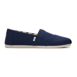 TOMS ALPARGATA - NAVY WIDE RECYCLED COTTON CANVAS (WOMENS)