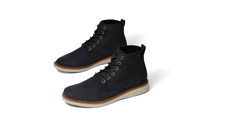 TOMS Porter Boots - Black Waxy Suede (4649690955858)