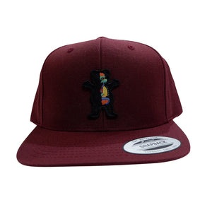 GRIZZLY USE YOUR BRAIN SNAPBACK - BURGUNDY