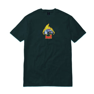 HUF ROASTED TEE-DARK GREEN