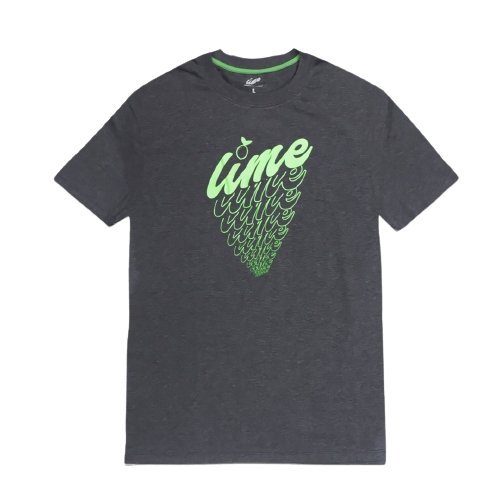 LIME TRIANGLE TEE - HEATHER GRAY