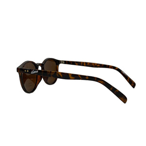 LIME WEAR LEOPARD ROUND SUNGLASSES - BROWN