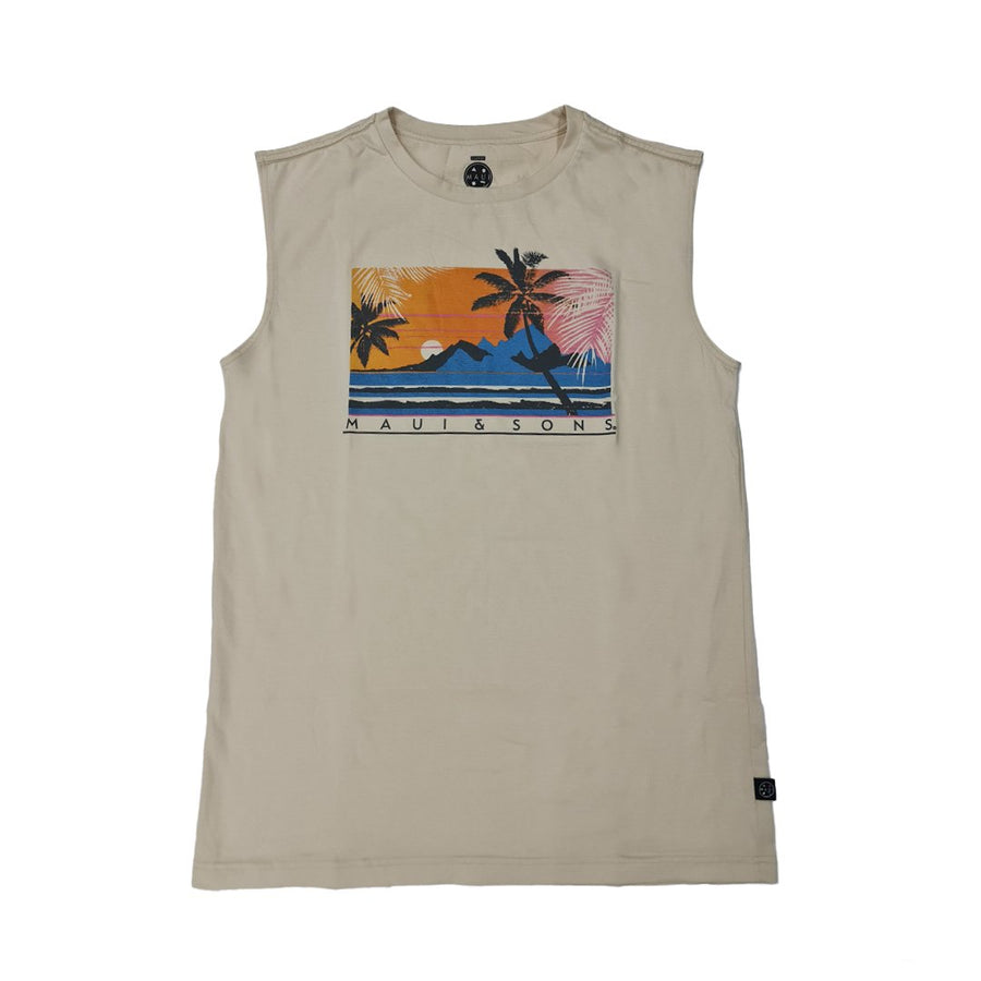 MAUI AND SONS MUSCLE SHIRT - ALMOND