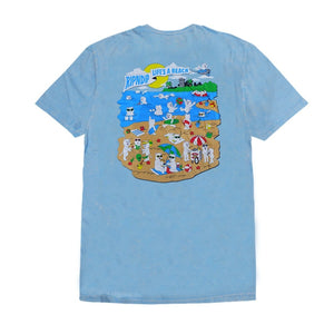 RIPNDIP LIFES A BEACH TEE - LIGHT BLUE MINERAL WASH