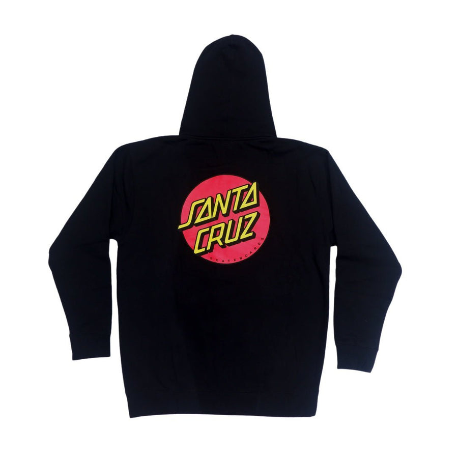 SANTA CRUZ CLASSIC DOT ZIP HOODED-BLACK
