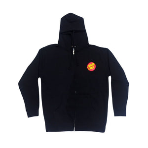 SANTA CRUZ CLASSIC DOT ZIP HOODED-BLACK
