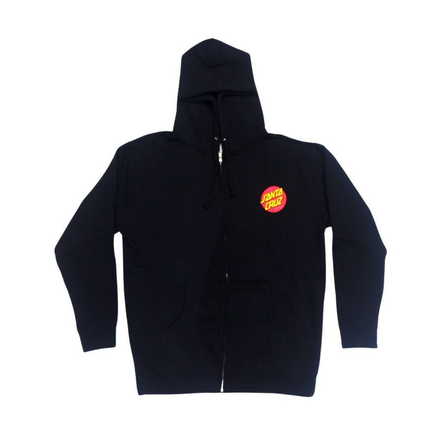 SANTA CRUZ CLASSIC DOT ZIP HOODED-BLACK