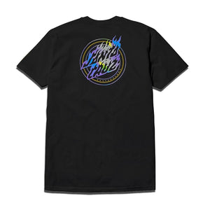 SANTA CRUZ HOLO FLAME DOT TEE - BLACK