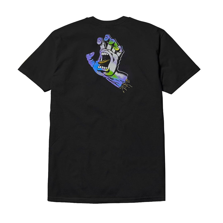 SANTA CRUZ HOLO SCREAMING HAND TEE - BLACK