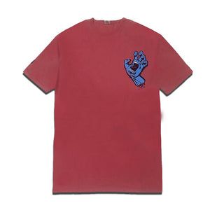 SANTA CRUZ RIGID SCREAMING HAND FRONT TEE - CORAL CRAZE