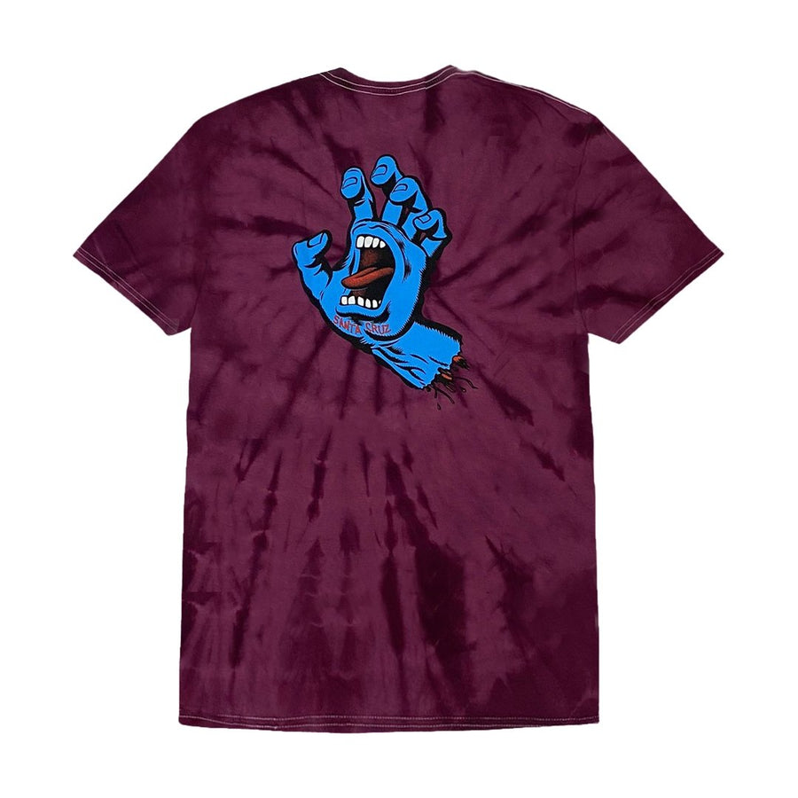SANTA CRUZ SCREAMING HAND TEE SPIDER - BURGUNDY