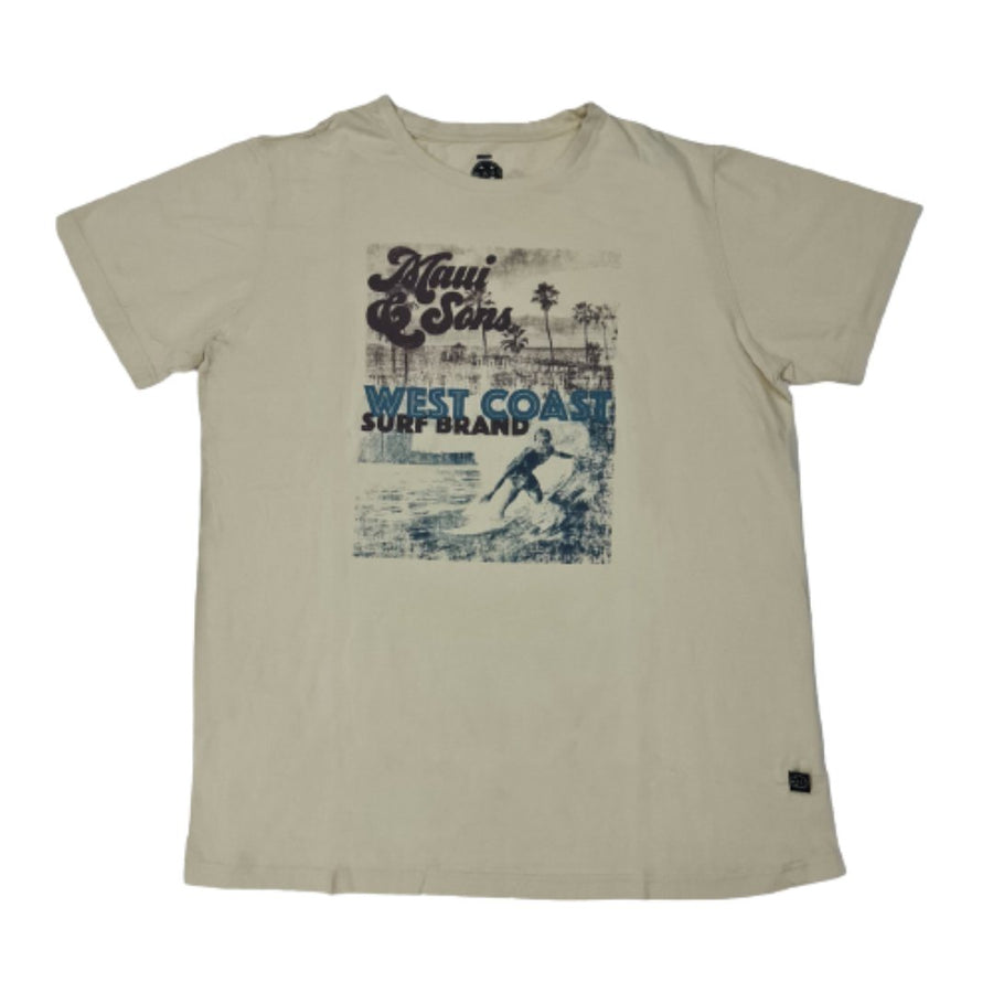 MAUI AND SONS ROUND NECK TEE - ALMOND