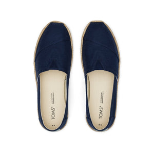 TOMS ALPARGATA - ROPE NVY REC COT SLUB ALPR ESP CVS (WOMENS)