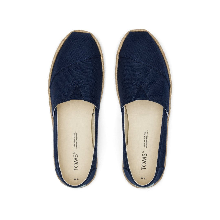 TOMS ALPARGATA - ROPE NVY REC COT SLUB ALPR ESP CVS (WOMENS)