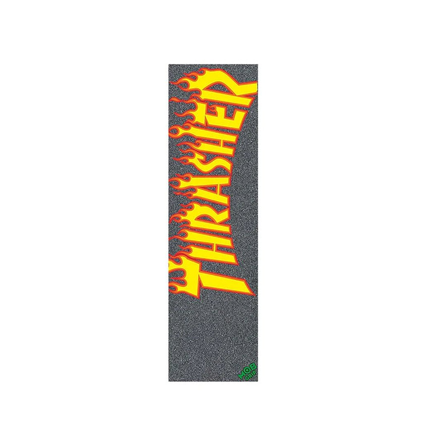 MOB GRIPTAPE THRASHER YELLOW AND ORANGE FLAME - BLACK