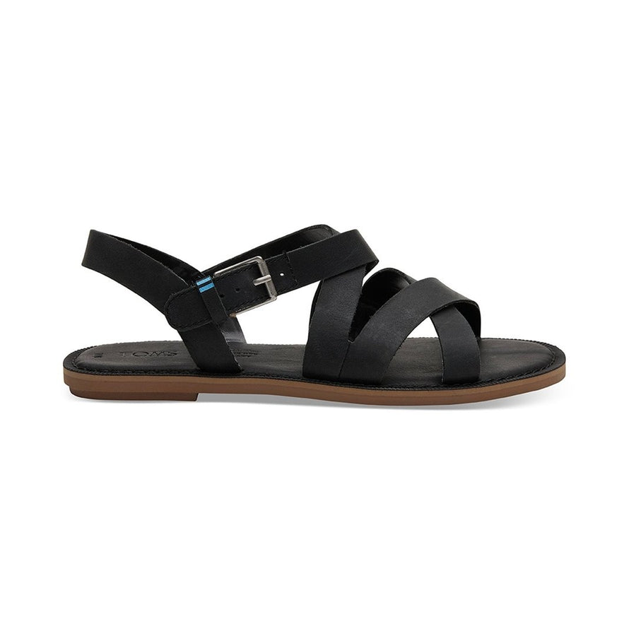 TOMS Sicily Sandals - Black Leather (4649696100434)